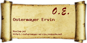 Ostermayer Ervin névjegykártya